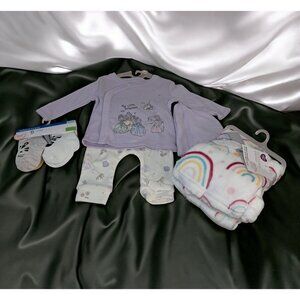 Baby Girls 0-3 and 0-6 months NWT Disney  3 Piece Outfit/ Wonder Nation 6 Pack S